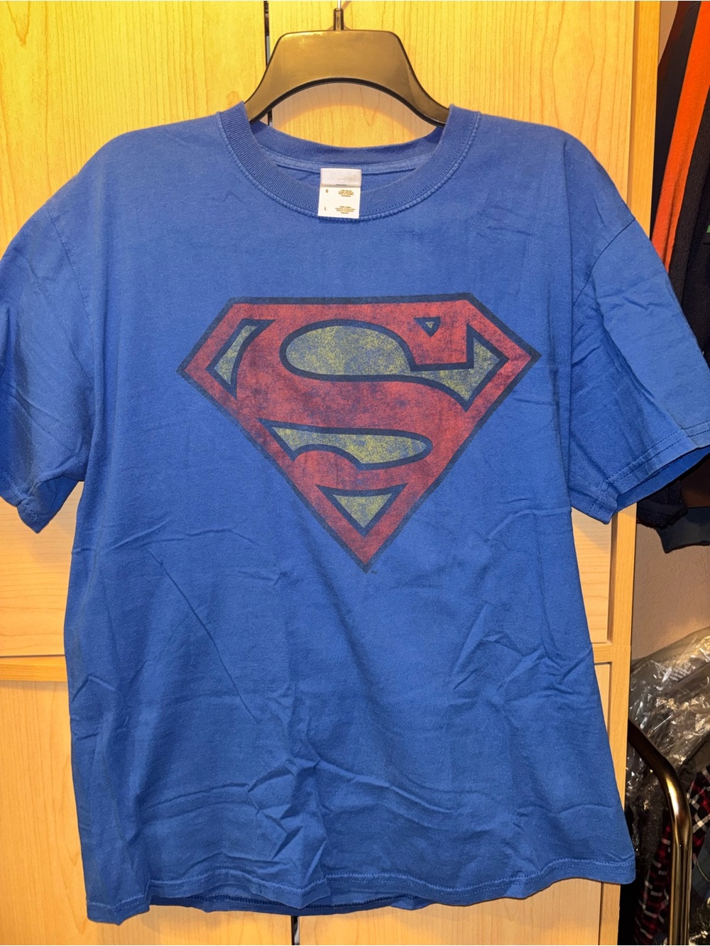 Blue Superman Logo Graphic Tee